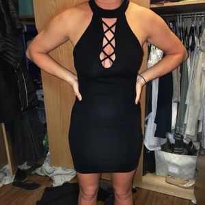 Forever 21 Black High Neck Body Con